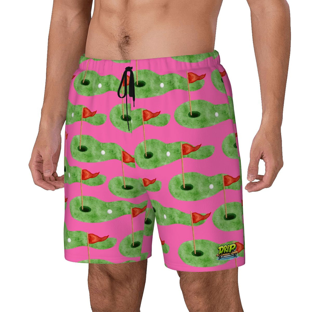 W2W Pro Mesh Hybrid Shorts - Green Hole Sketch Hot Pink
