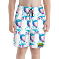 Youth Swim Shorts - Lacrosse Helmet Sticks White