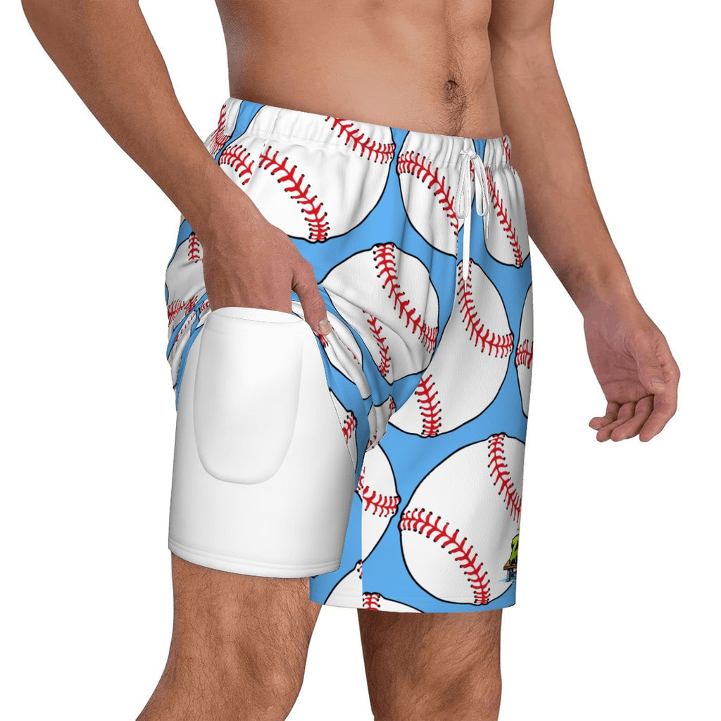 W2W Pro Mesh Hybrid Shorts - Blue Classic Baseballs