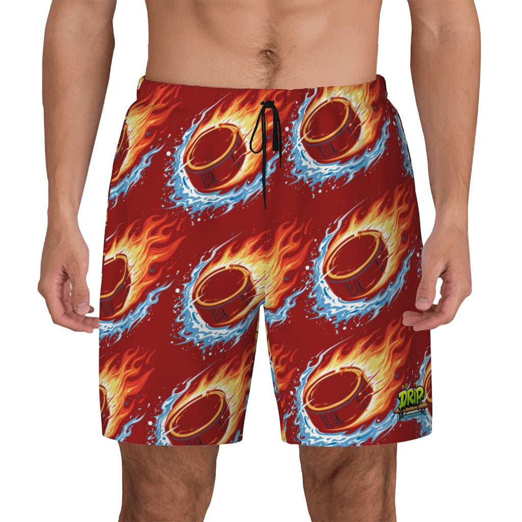W2W Pro Mesh Hybrid Shorts - Flamin Hockey Pucks Classic Red