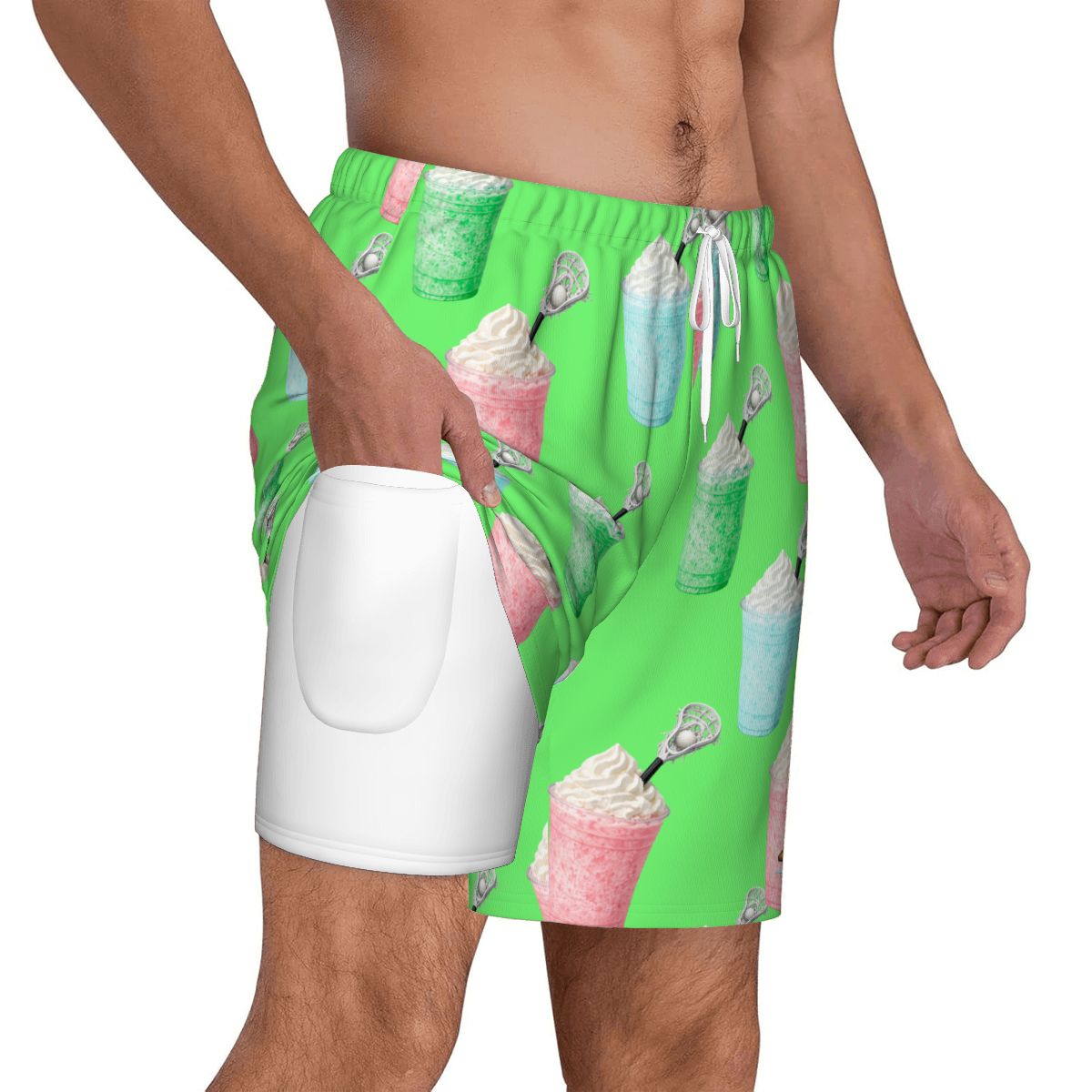 W2W Pro Mesh Hybrid Shorts - Ice Cream Lacrosse Hot Green