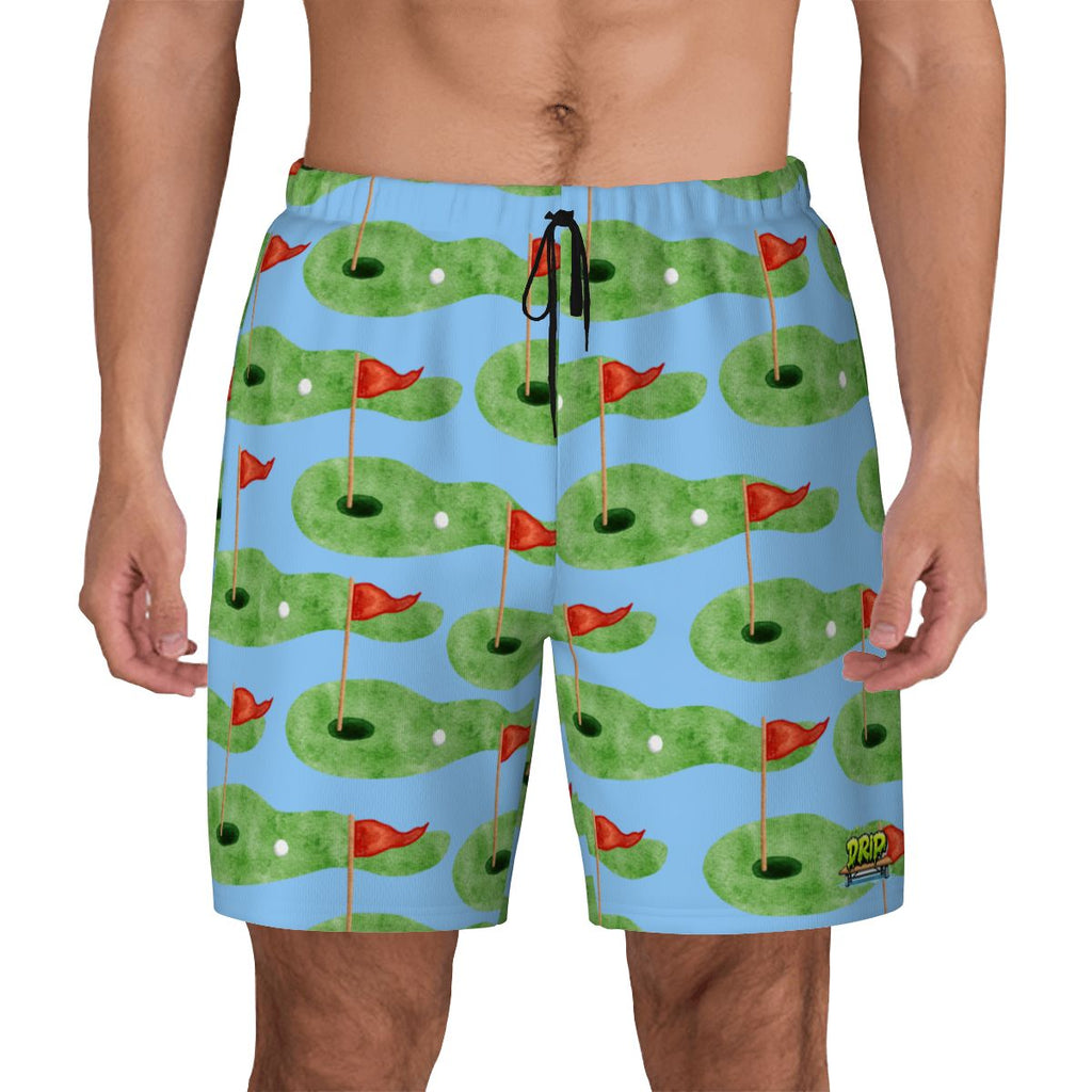 W2W Pro Mesh Hybrid Shorts - Green Hole Sketch Blue