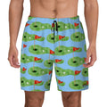 W2W Pro Mesh Hybrid Shorts - Green Hole Sketch Blue