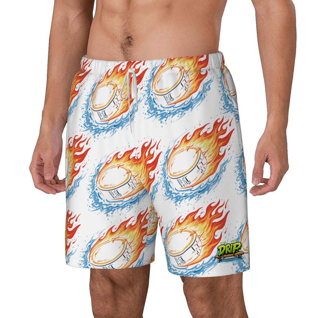 W2W Pro Mesh Hybrid Shorts - Flamin Hockey Pucks White