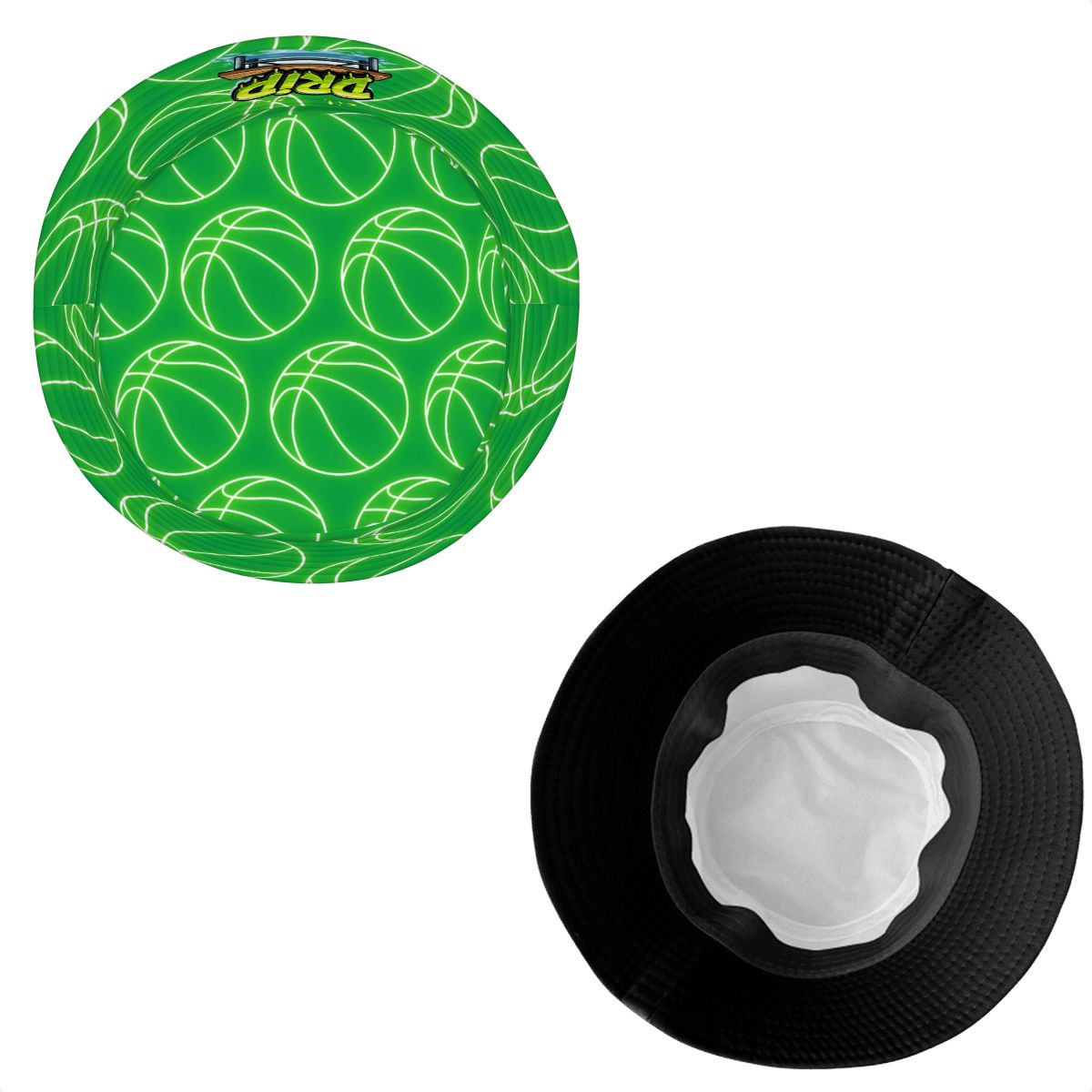 Drip Bucket Hat - Neon Green Basketballs Classic Green