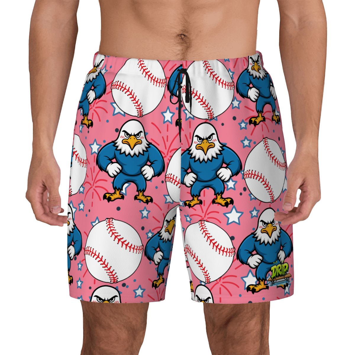 W2W Pro Mesh Hybrid Shorts - Stars and Strikes Pink