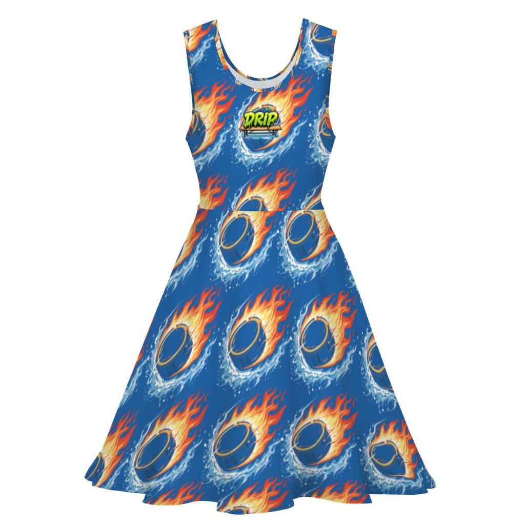 Women's Game Day Dress - Flamin Hockey Pucks Dark Blue