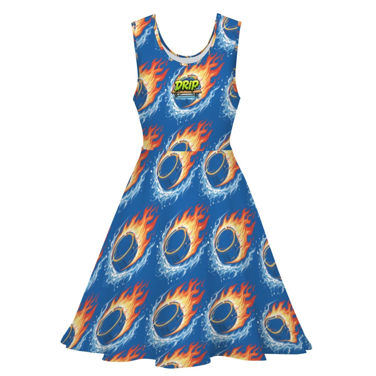 Women's Game Day Dress - Flamin Hockey Pucks Dark Blue