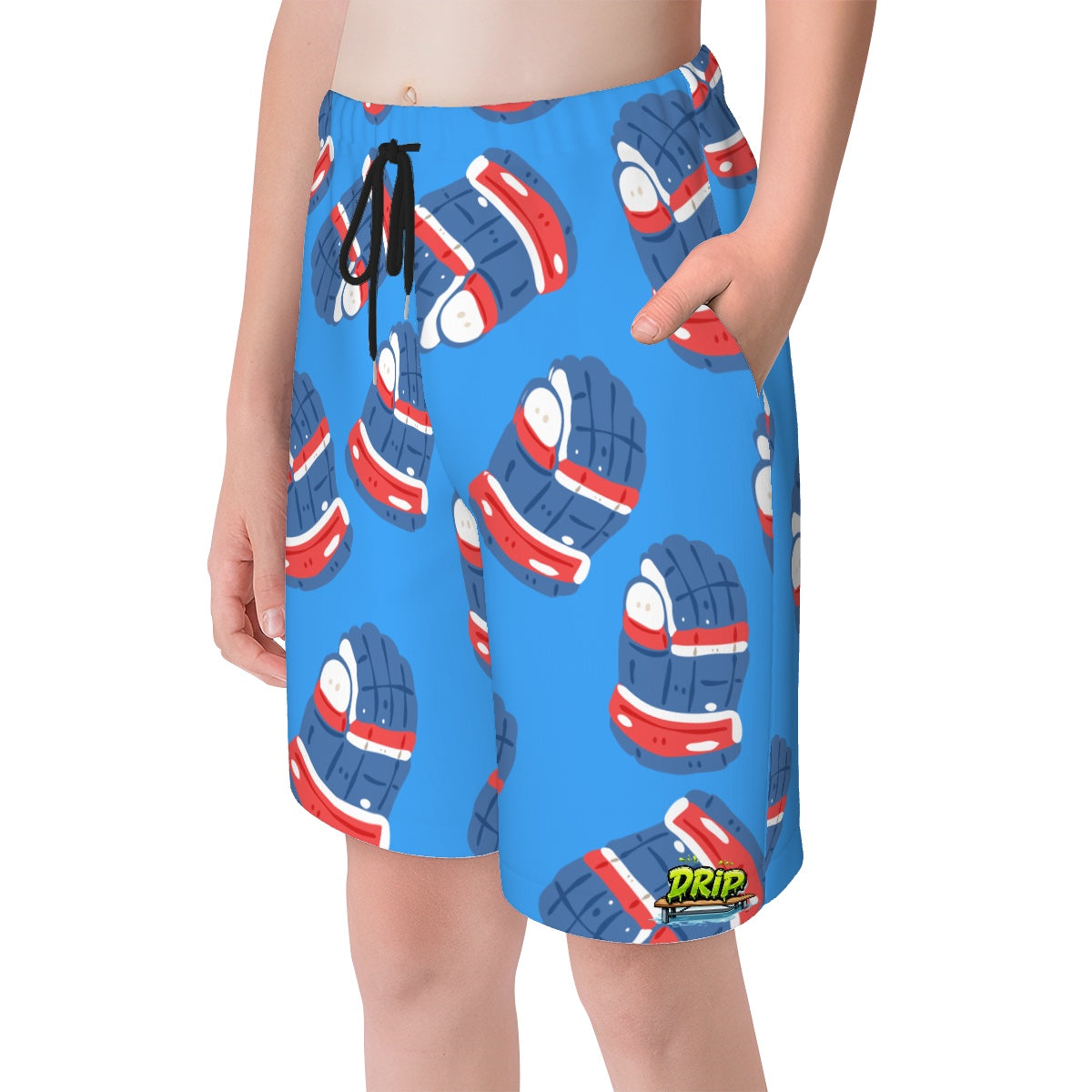 Youth Swim Shorts - Blue Hockey Gloves
