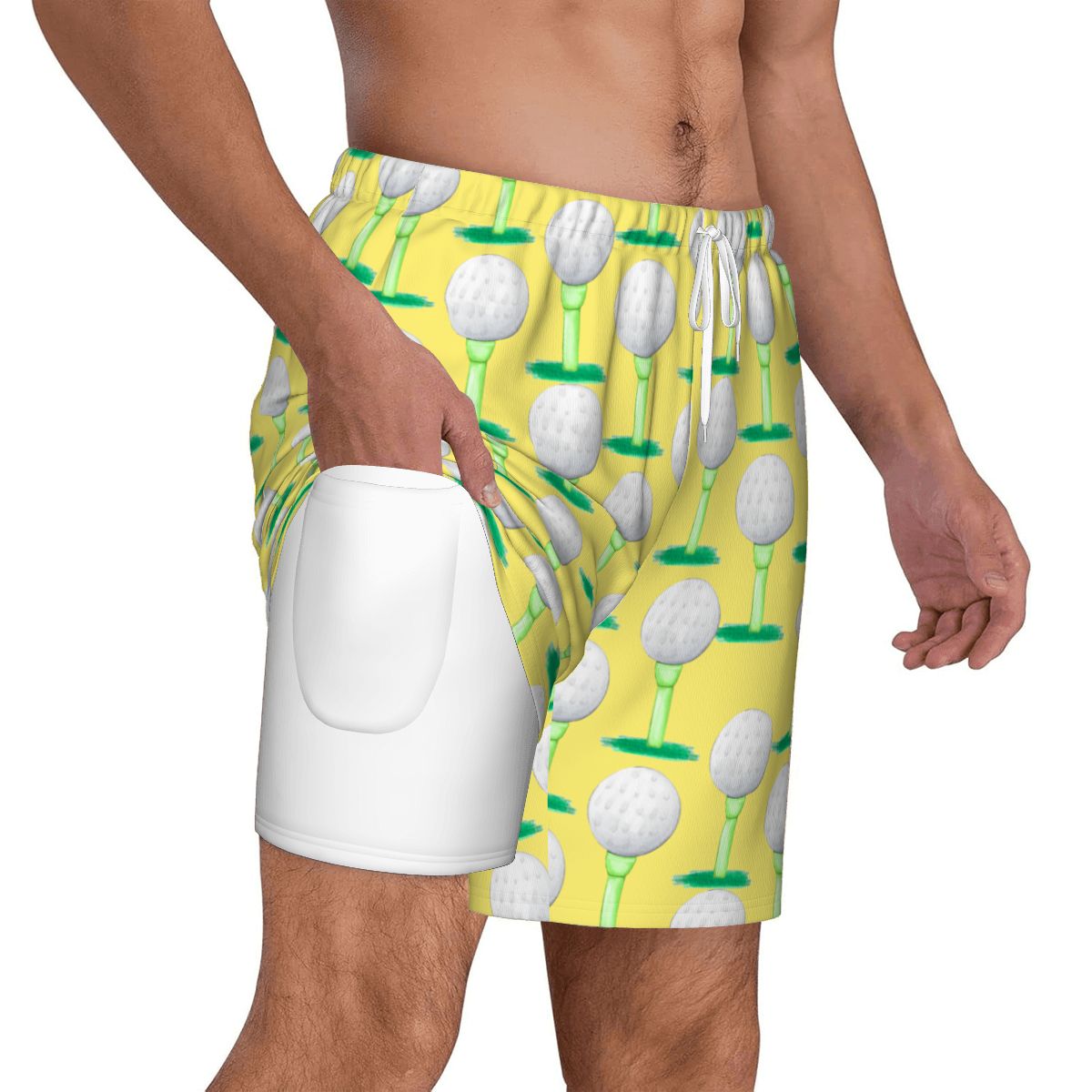 W2W Pro Mesh Hybrid Shorts - Golf Ball and Tee Yellow