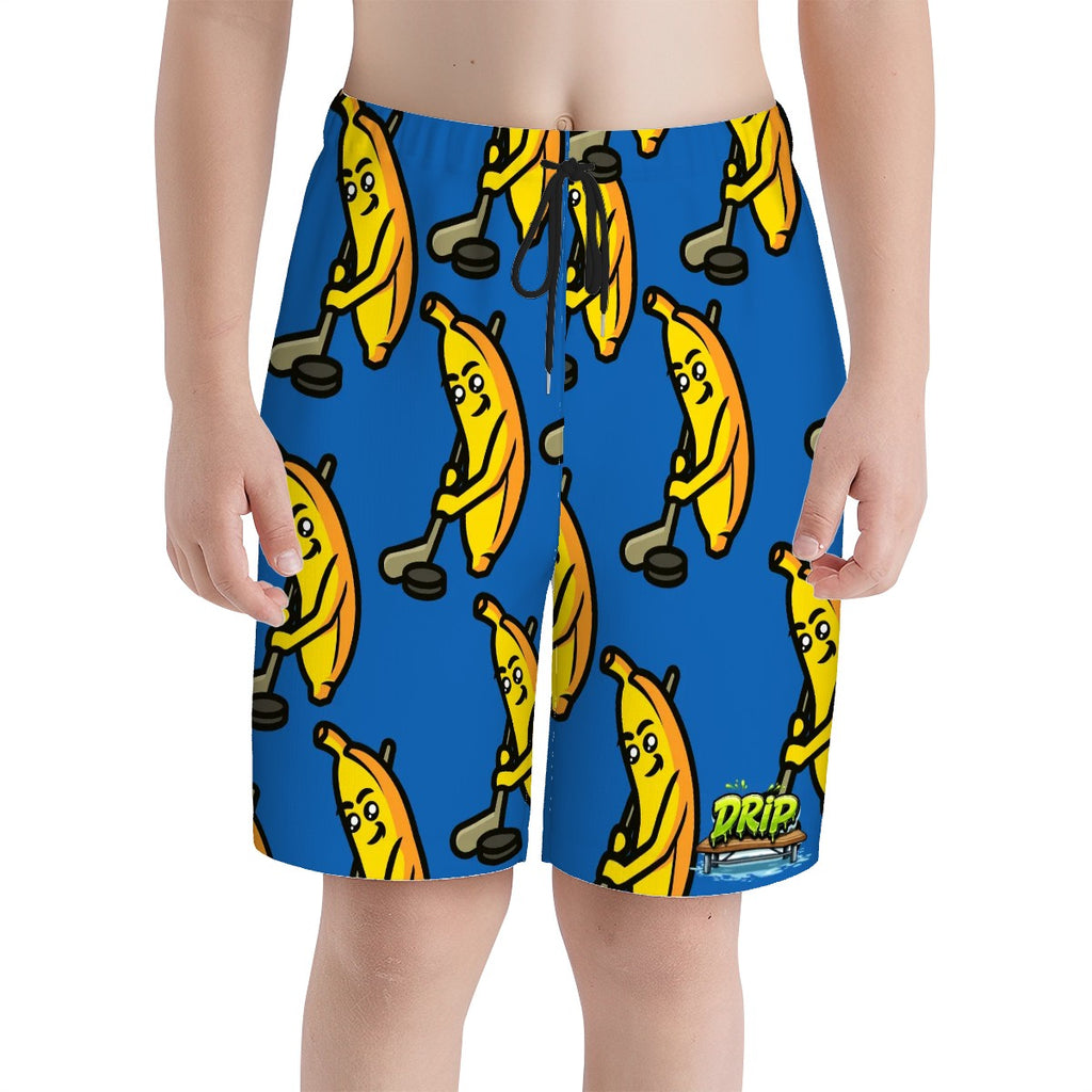 Youth Swim Shorts - Bananas for Hockey Dark Blue