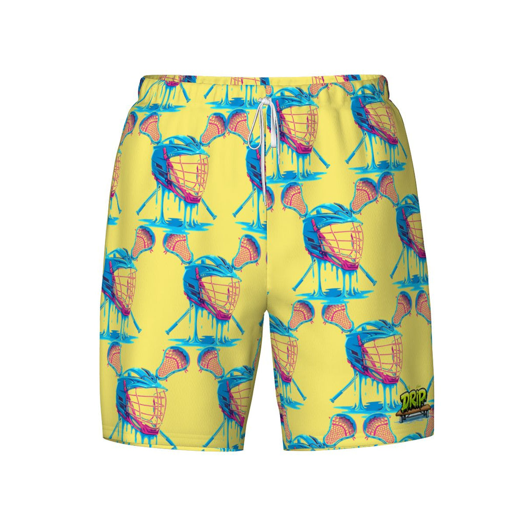 W2W Pro Mesh Hybrid Shorts - Lacrosse Helmet Sticks Yellow