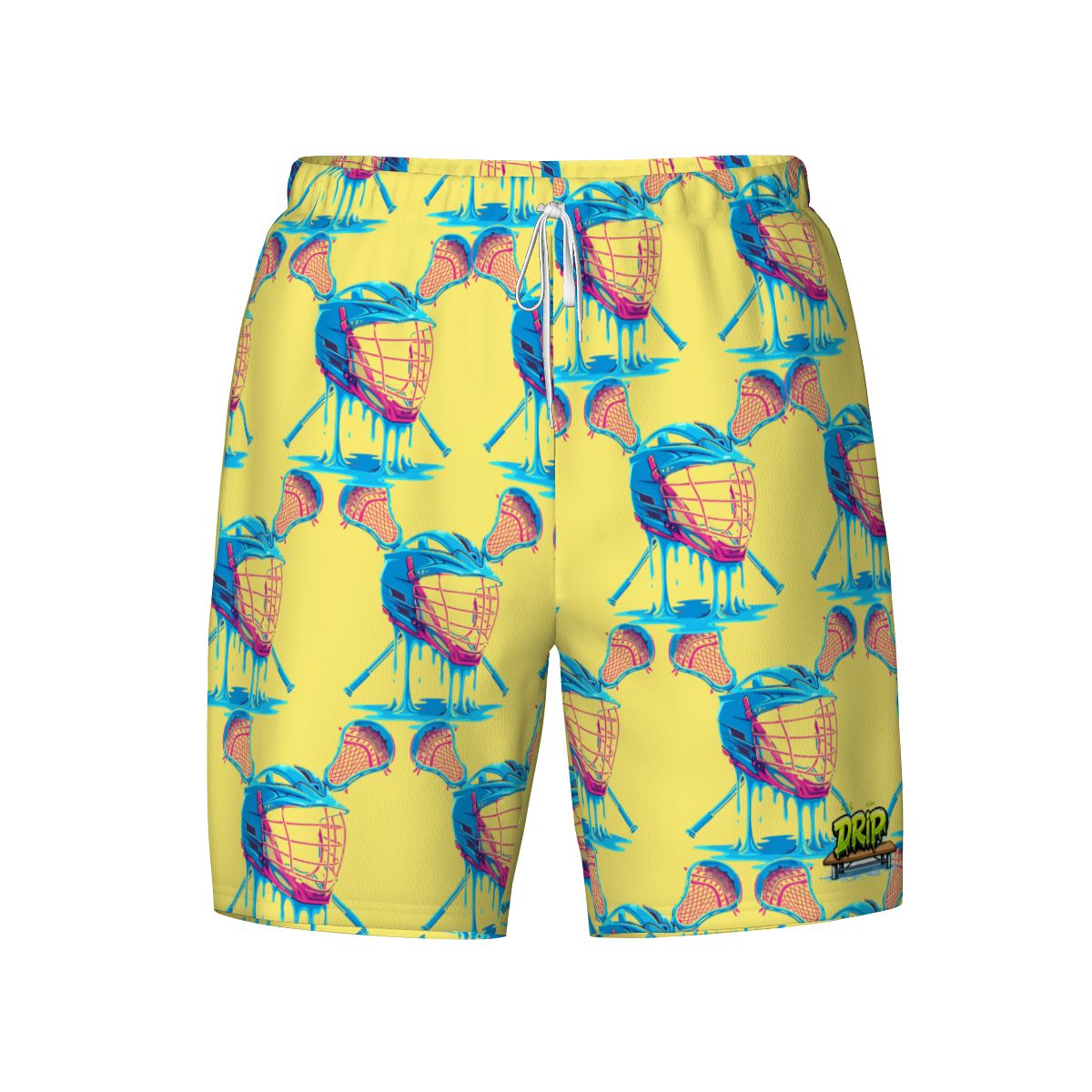W2W Pro Mesh Hybrid Shorts - Lacrosse Helmet Sticks Yellow