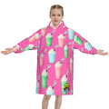 Youth Blanket Sweatshirt - Ice Cream Lacrosse Hot Pink