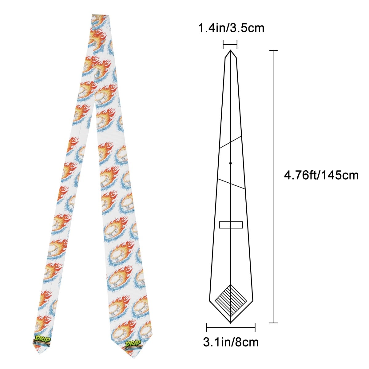 Game Day Ties - Flamin Hockey Pucks White