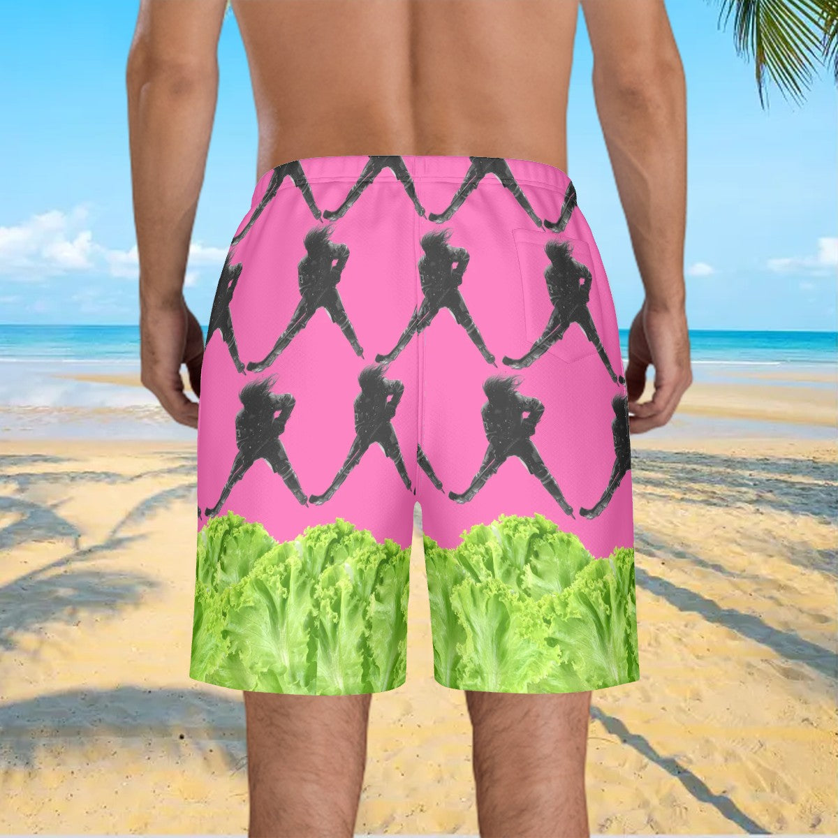 Men/Teen Swim Shorts - Lettuce Hockey Flo Pink