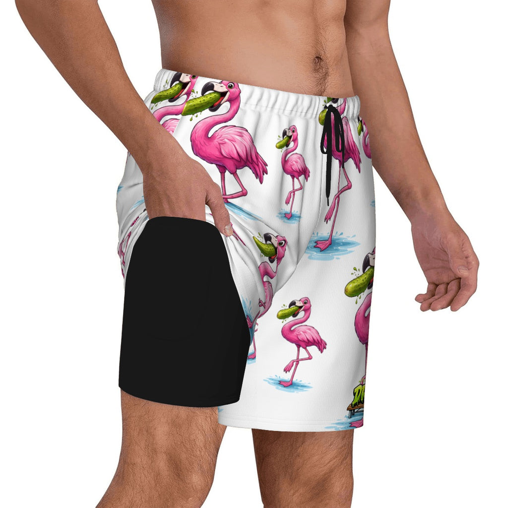 W2W Pro Mesh Hybrid Shorts - Pickle Flamingo White