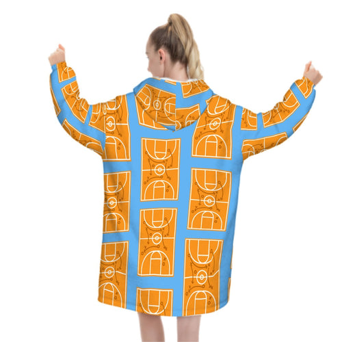 Adult Blanket Sweatshirt - Basketball Court Blue