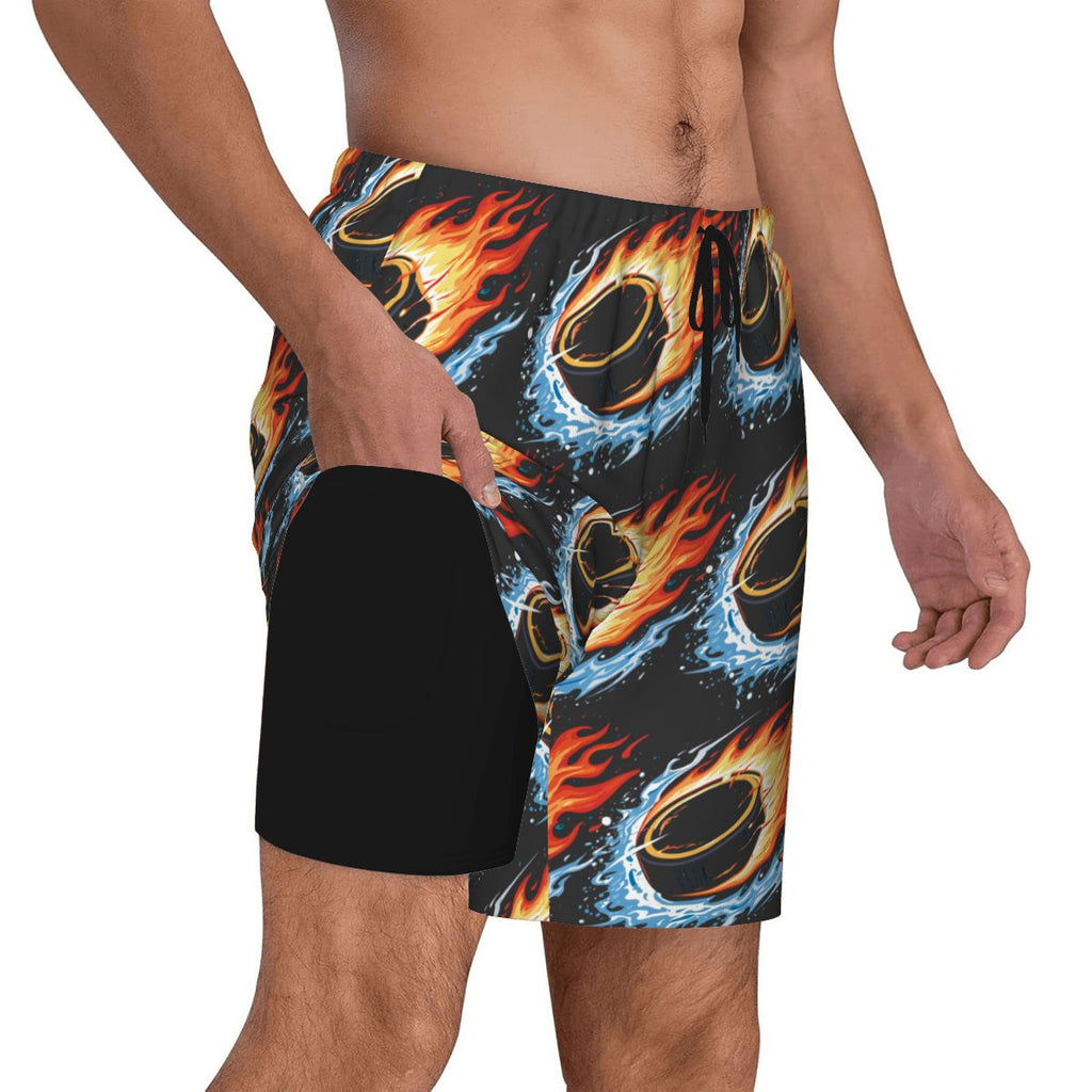 W2W Pro Mesh Hybrid Shorts - Flamin Hockey Pucks Charcoal