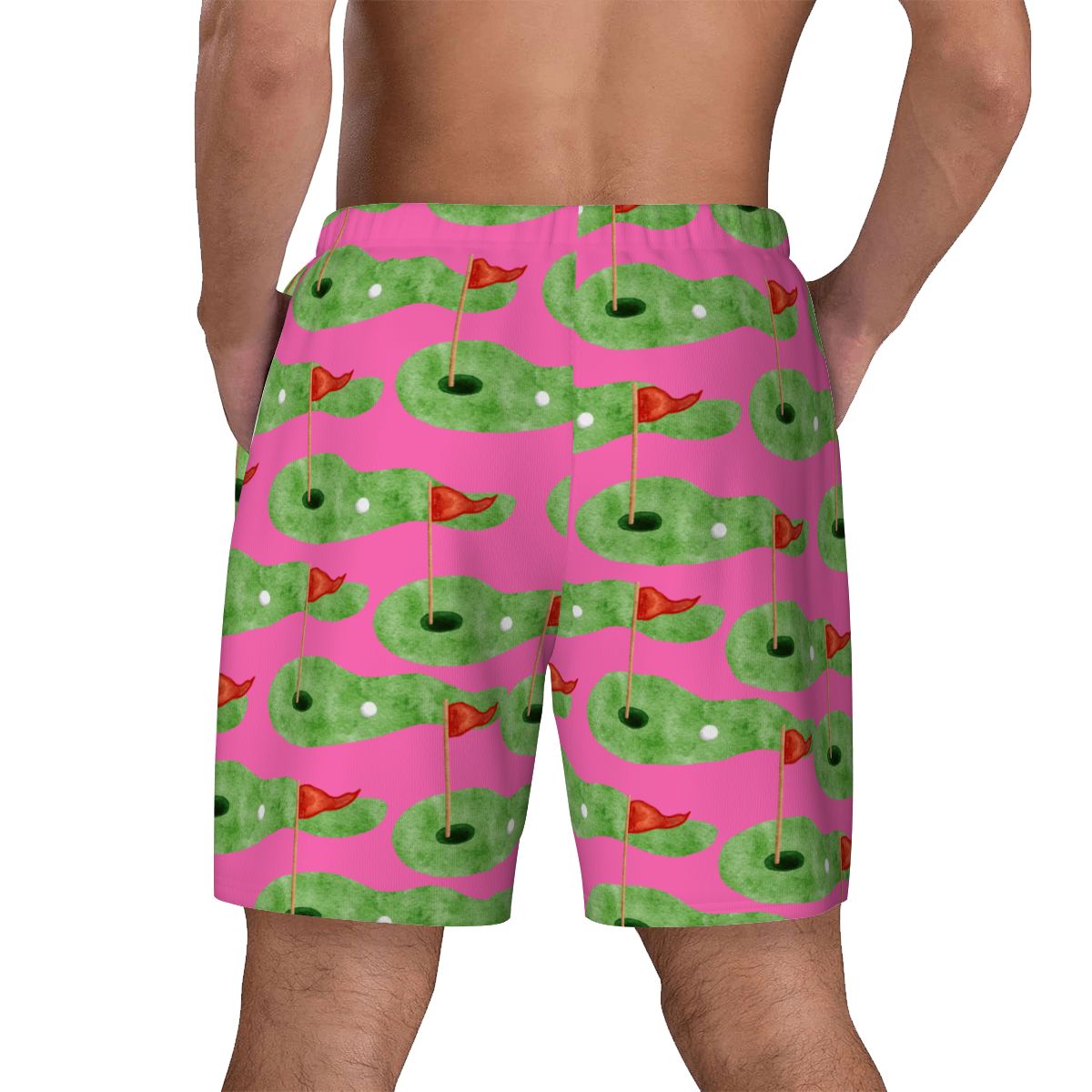 W2W Pro Mesh Hybrid Shorts - Green Hole Sketch Hot Pink
