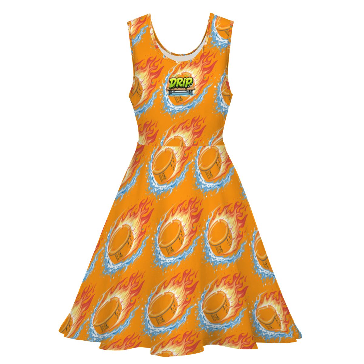Women's Game Day Dress - Flamin Hockey Pucks Orange