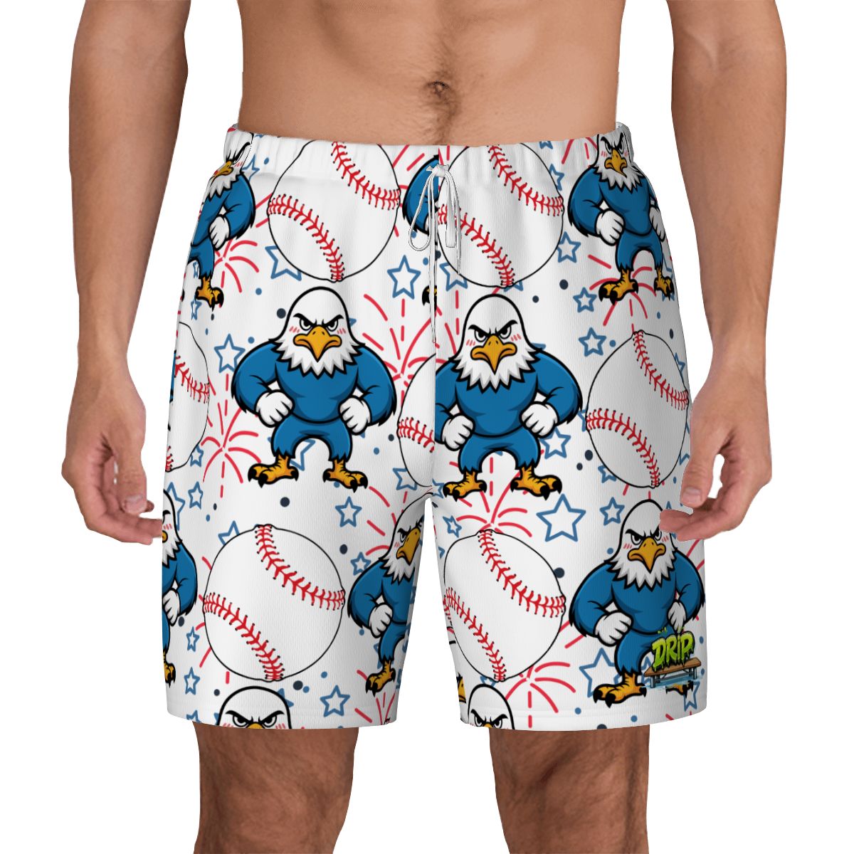 W2W Pro Mesh Hybrid Shorts - Stars and Strikes White