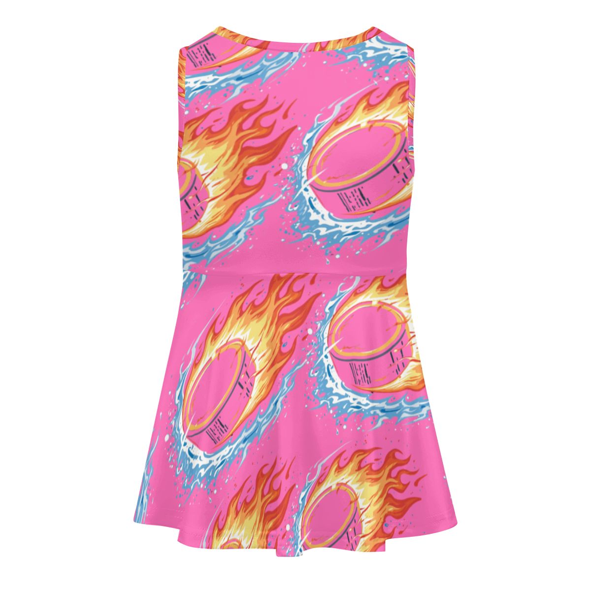 Girl's Game Day Dress - Flamin Hockey Pucks Hot Pink