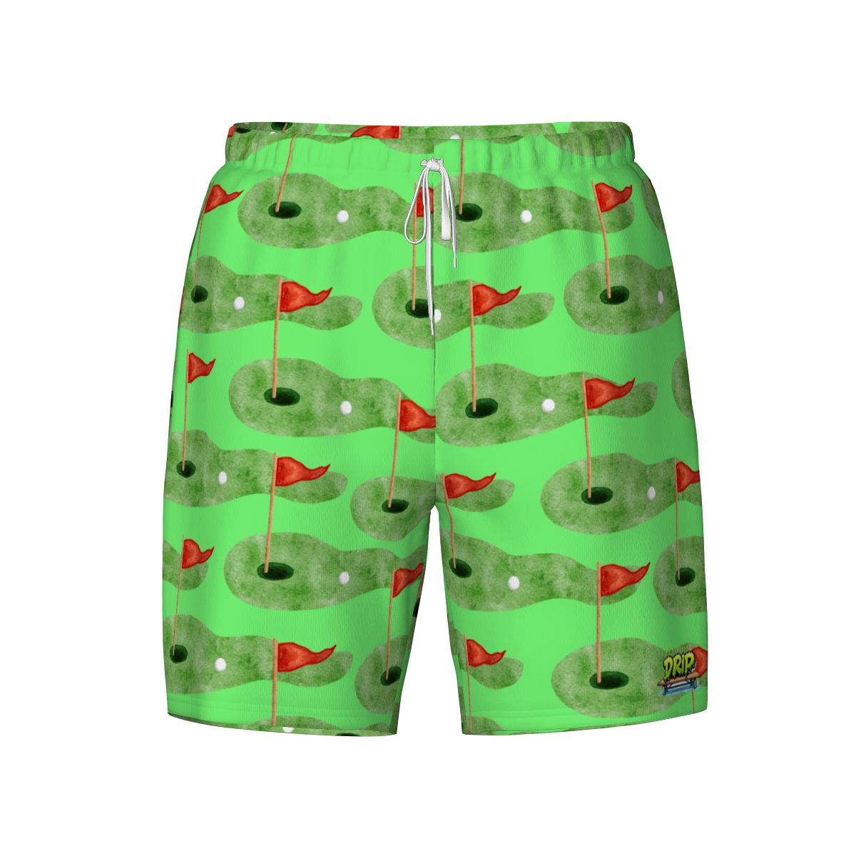W2W Pro Mesh Hybrid Shorts - Green Hole Sketch Hot Green