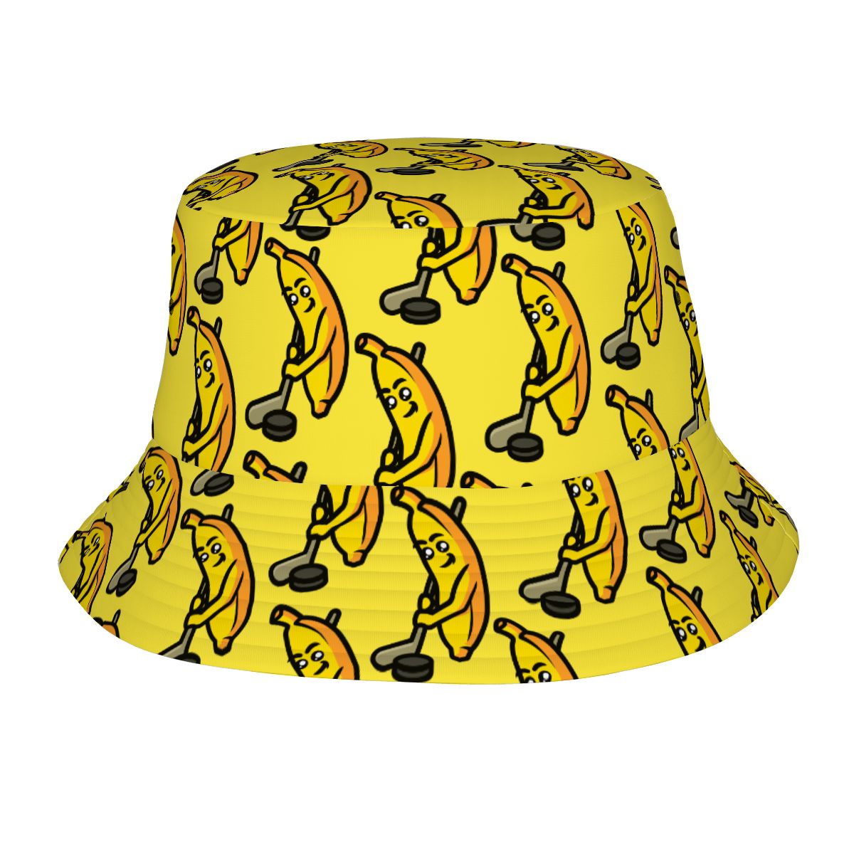 Drip Bucket Hat - Bananas for Hockey Yellow