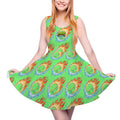 Women's Game Day Dress - Flamin Hockey Pucks Hot Green