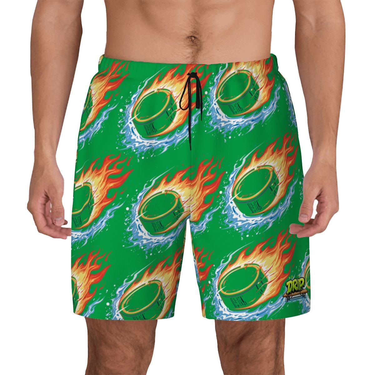 W2W Pro Mesh Hybrid Shorts - Flamin Hockey Pucks Green