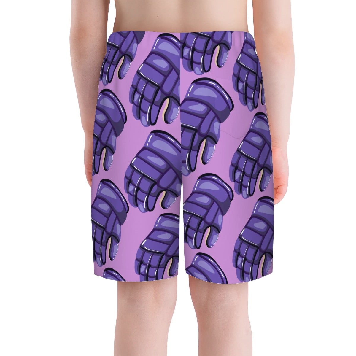 Youth Swim Shorts - Purple Hockey Gloves Light Purple