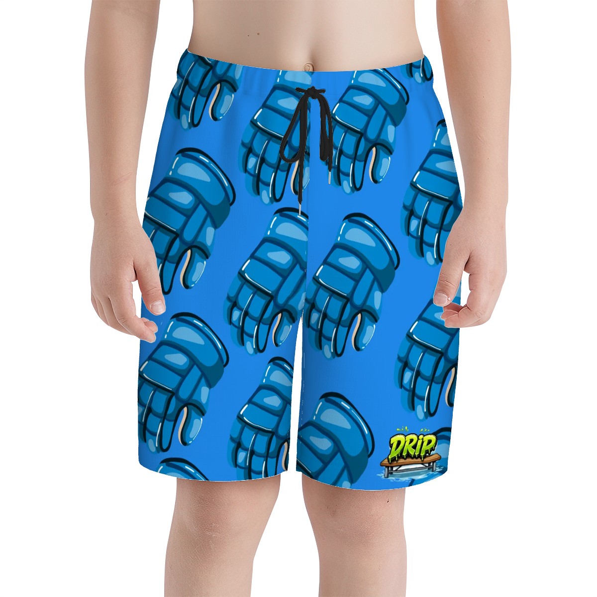 Youth Swim Shorts - Blue Hockey Gloves Dark Blue