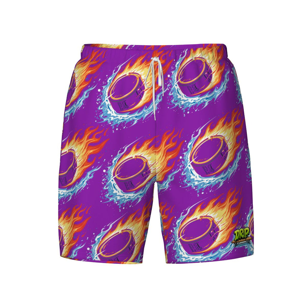 W2W Pro Mesh Hybrid Shorts - Flamin Hockey Pucks Classic Purple