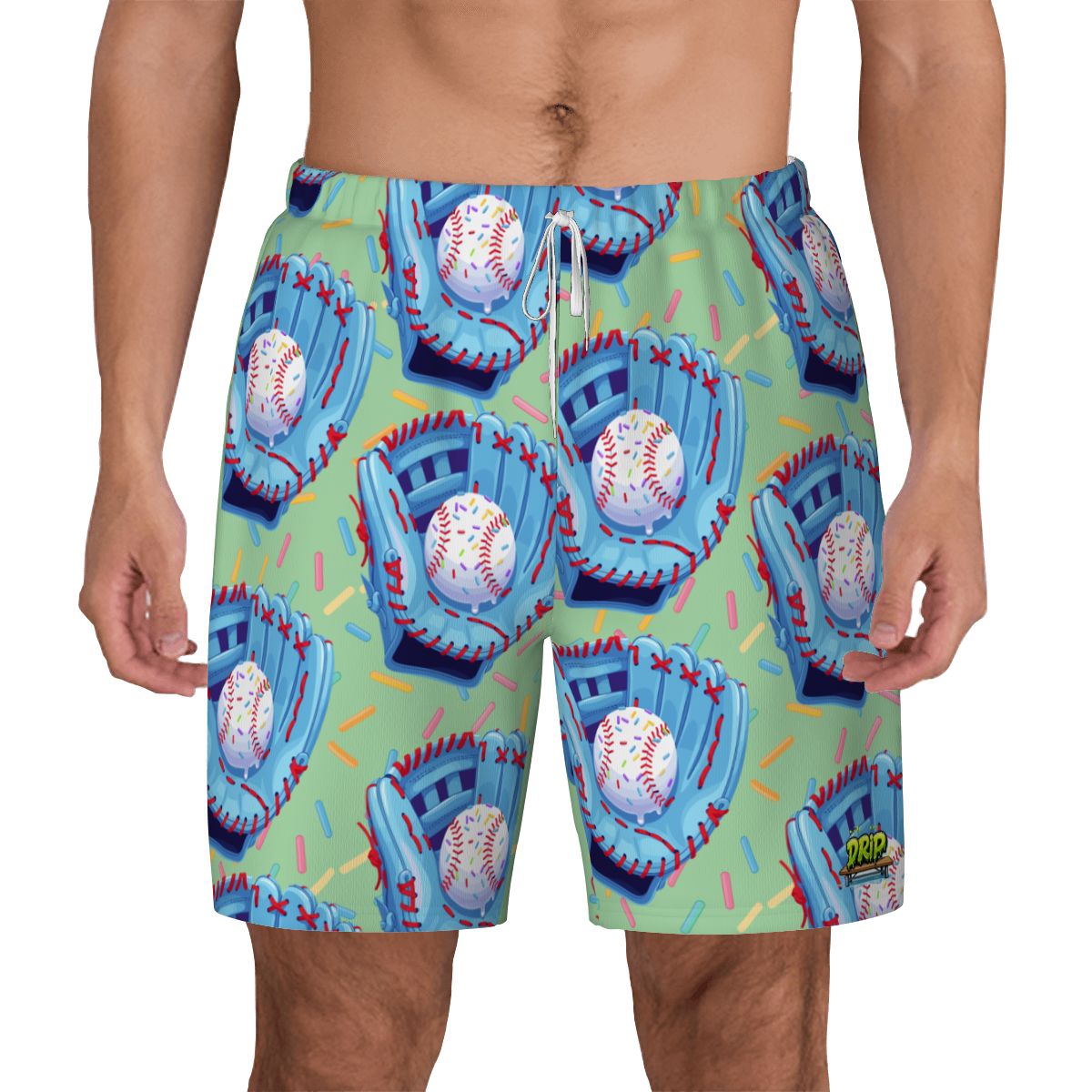 W2W Pro Mesh Hybrid Shorts - Baseball Sprinkles Drip Mint Green