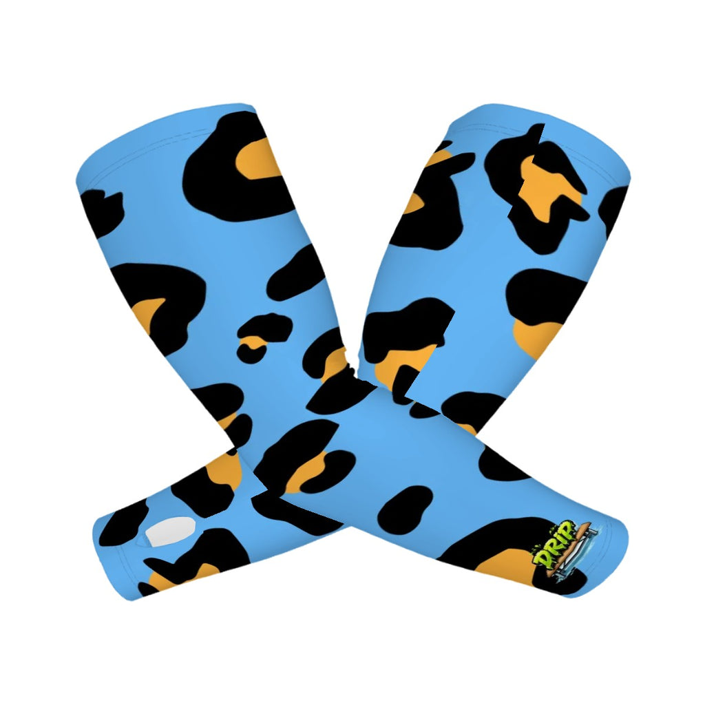 Drip Bench Performance Arm Sleeves - Drip Bench Leopard Sky Blue