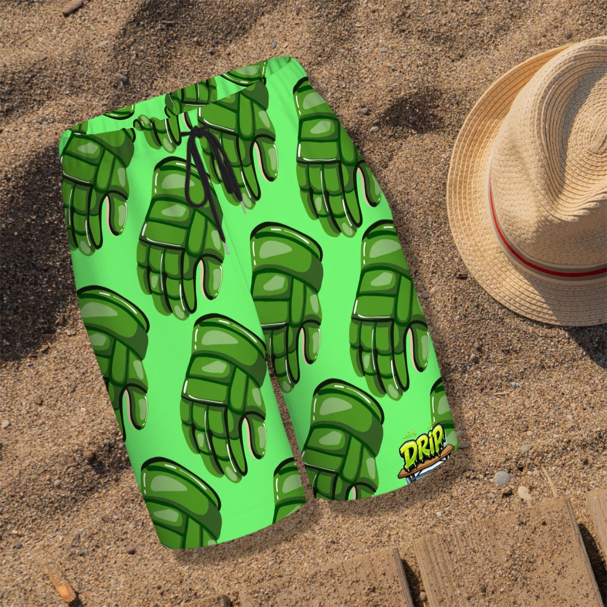 Youth Swim Shorts - Green Hockey Gloves Hot Green