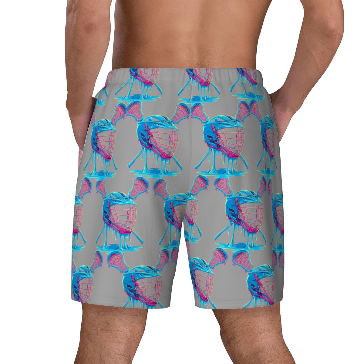 W2W Pro Mesh Hybrid Shorts - Lacrosse Helmet Sticks Grey