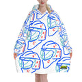 Adult Blanket Sweatshirt - Goalie Helmet Sketch White