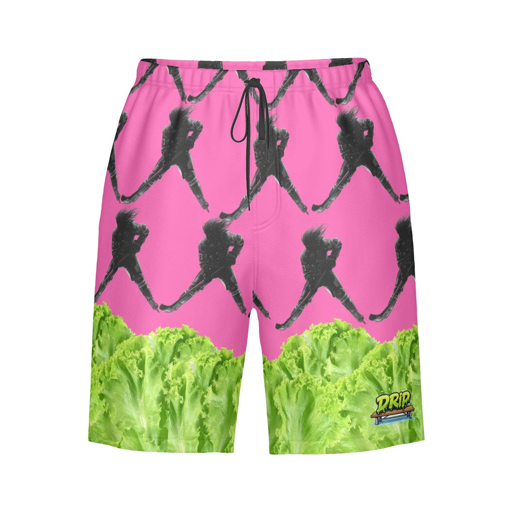 Men/Teen Swim Shorts - Lettuce Hockey Flo Pink