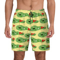 W2W Pro Mesh Hybrid Shorts - Green Hole Sketch Yellow