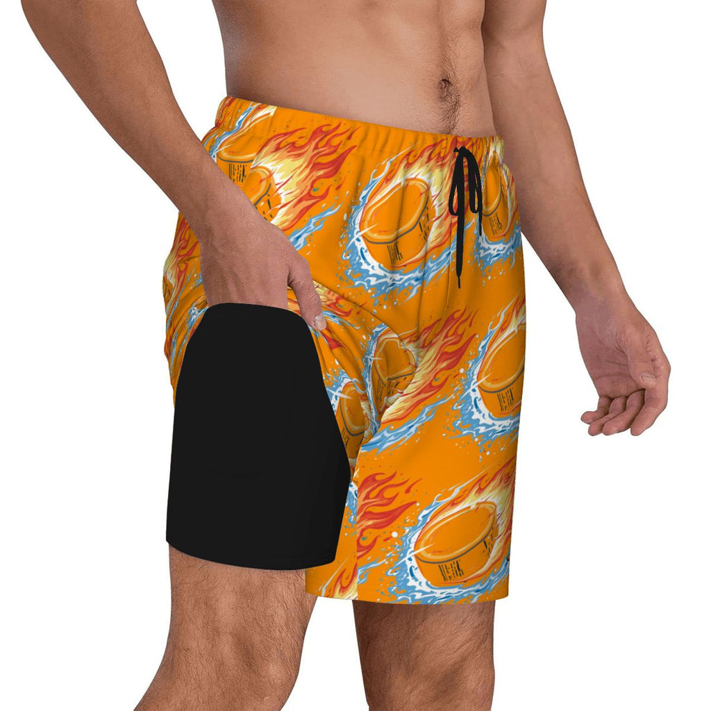 W2W Pro Mesh Hybrid Shorts - Flamin Hockey Pucks Orange