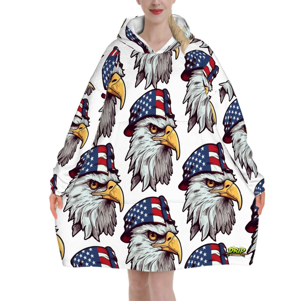 Adult Blanket Sweatshirt - Eagles Fly White