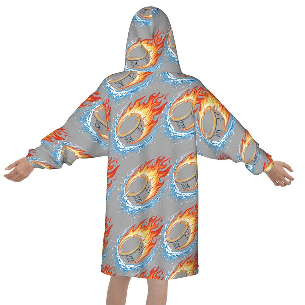 Youth Blanket Sweatshirt - Flamin Hockey Pucks Grey