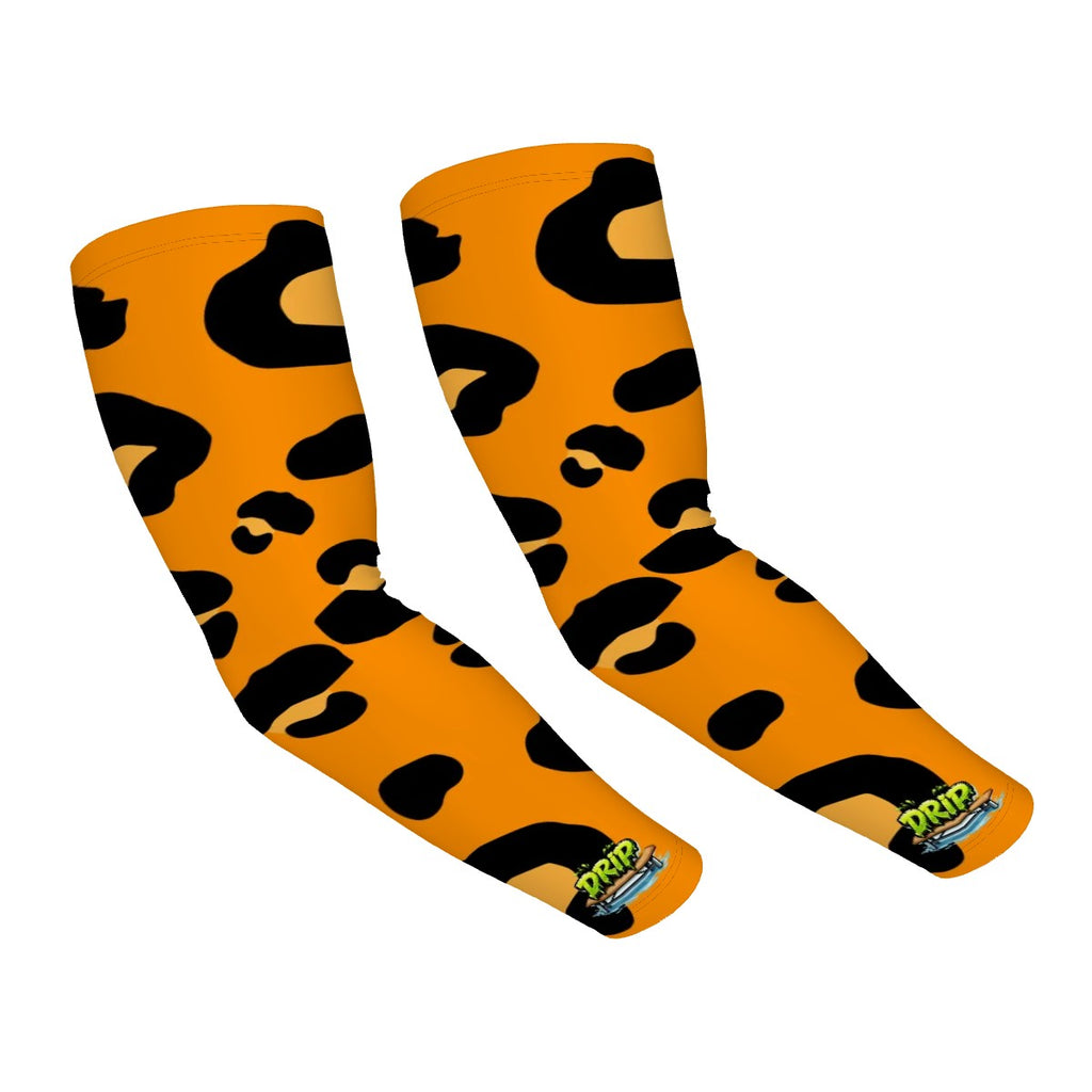 Drip Bench Performance Arm Sleeves - Drip Bench Leopard Orange