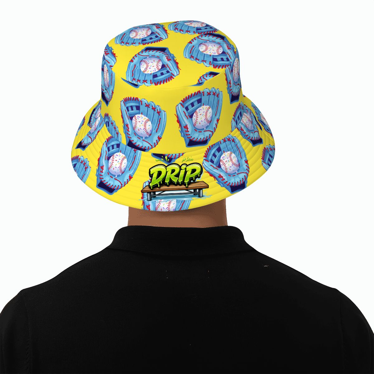 Drip Bucket Hat - Baseball Sprinkles Drip Yellow