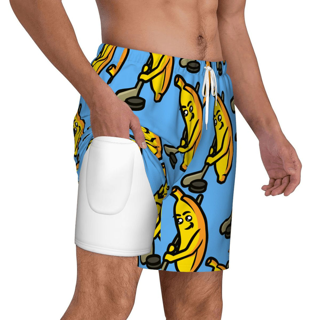 W2W Pro Mesh Hybrid Shorts - Bananas for Hockey Sky Blue