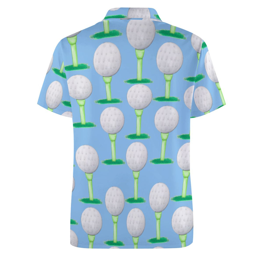 Uncle Golf Shirt - Golf Ball and Tee Ice Blue