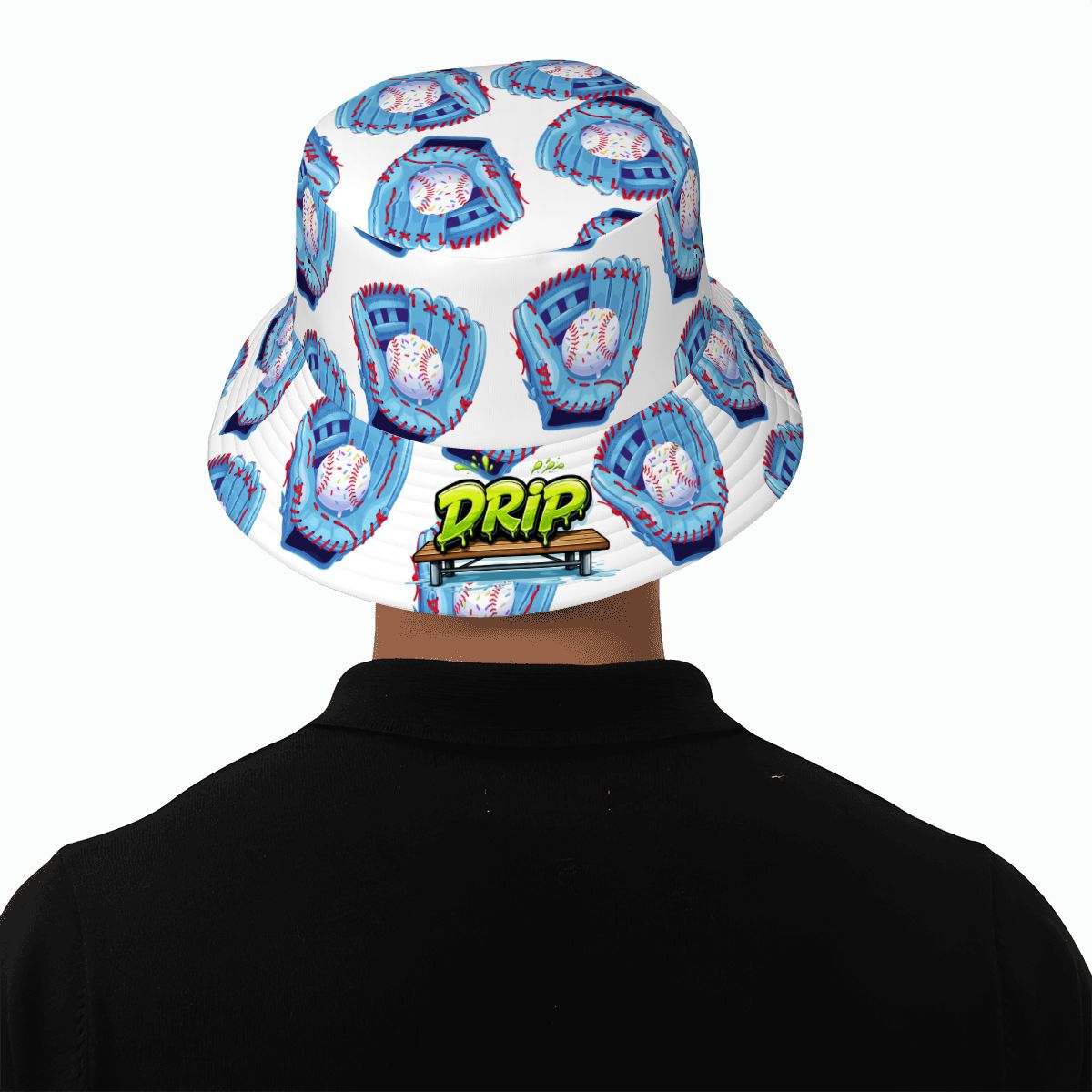 Drip Bucket Hat - Baseball Sprinkles Drip White