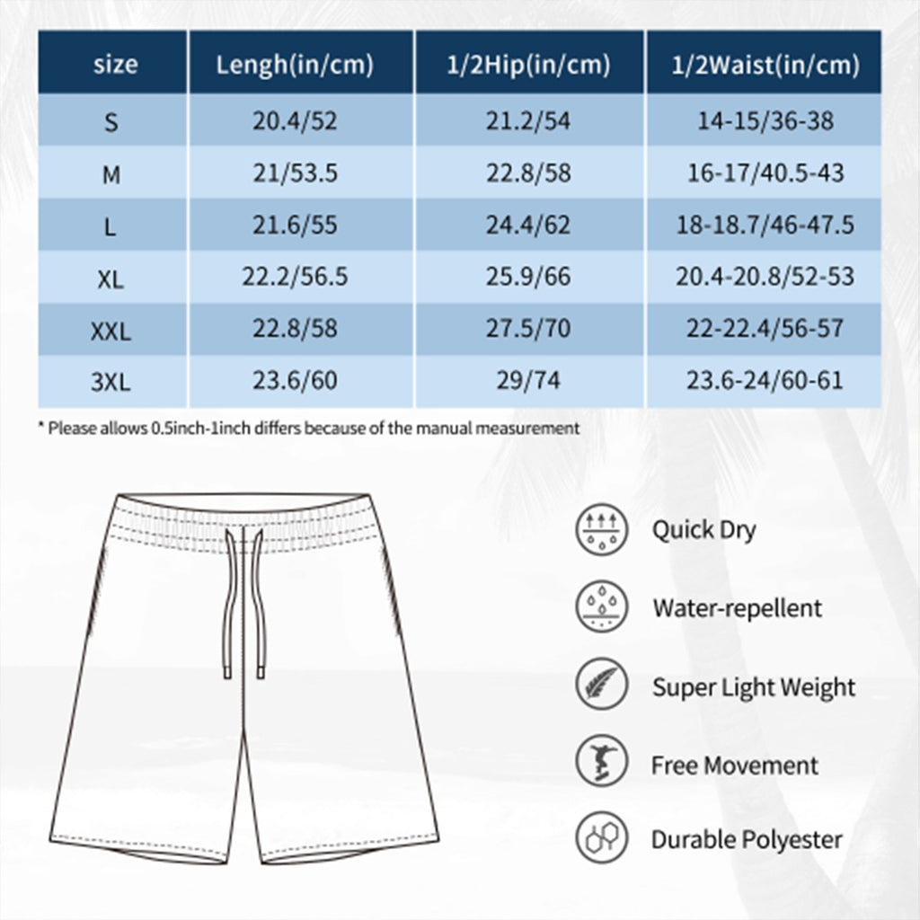 Men/Teen Swim Shorts - Flamin Hockey Pucks Royal Purple